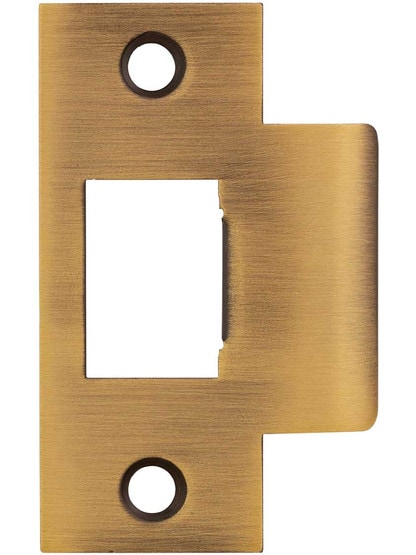 Solid Brass T-Strike Plate - 2 3/4 x 1 1/8 Inch in Antique Brass.